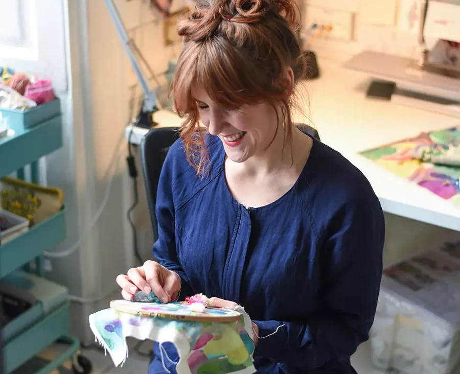 Wire edged stumpwork embroidery class in Dunblane
