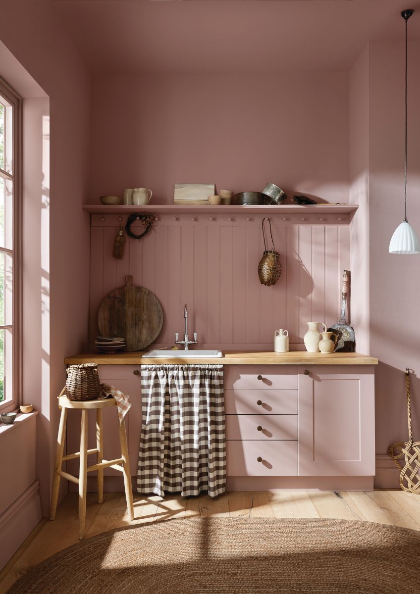 A sweet nook drenched in dusky pink: Flora’s Tale, from £59 for 2.5 litres, Earthborn