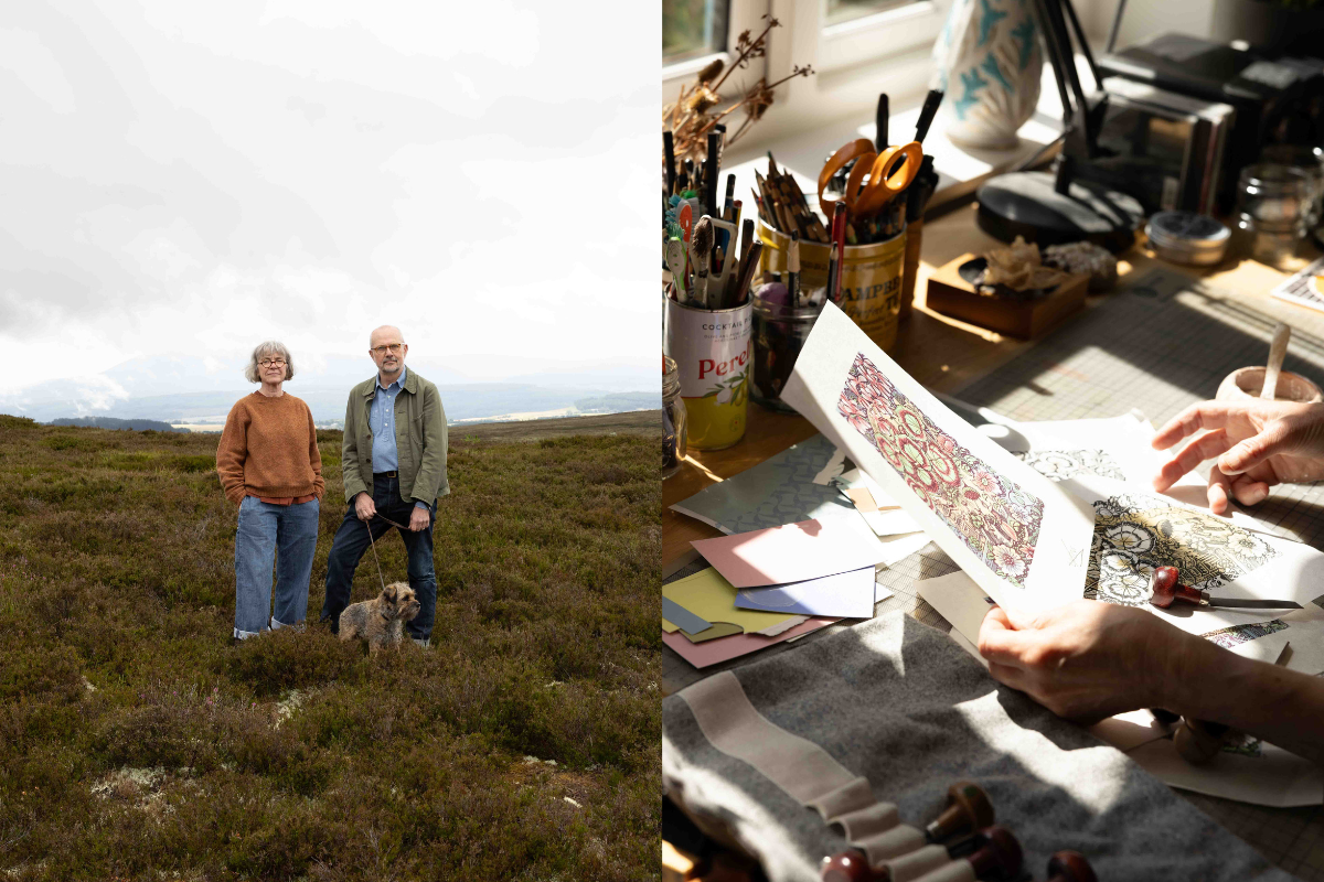 The Speyside home of Angie and Simon Lewin, who are printmakers and the founders of St Jude’s