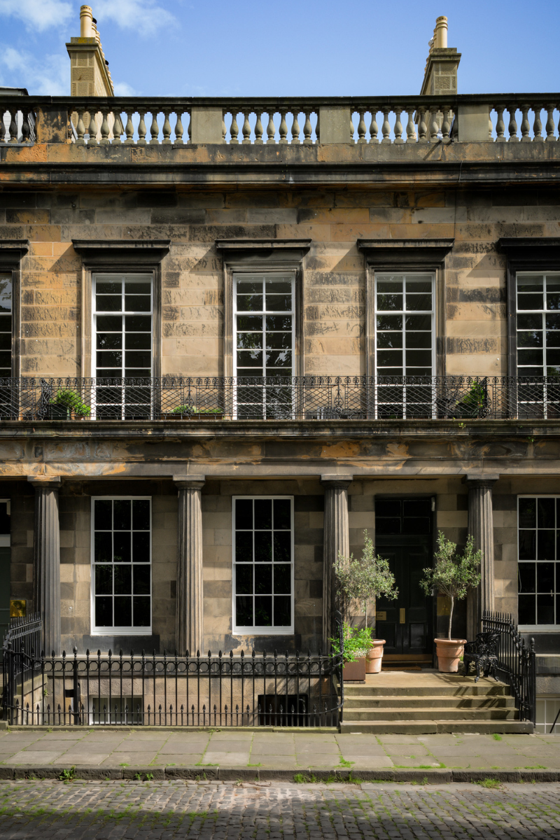 Outside the Edinburgh townhouse