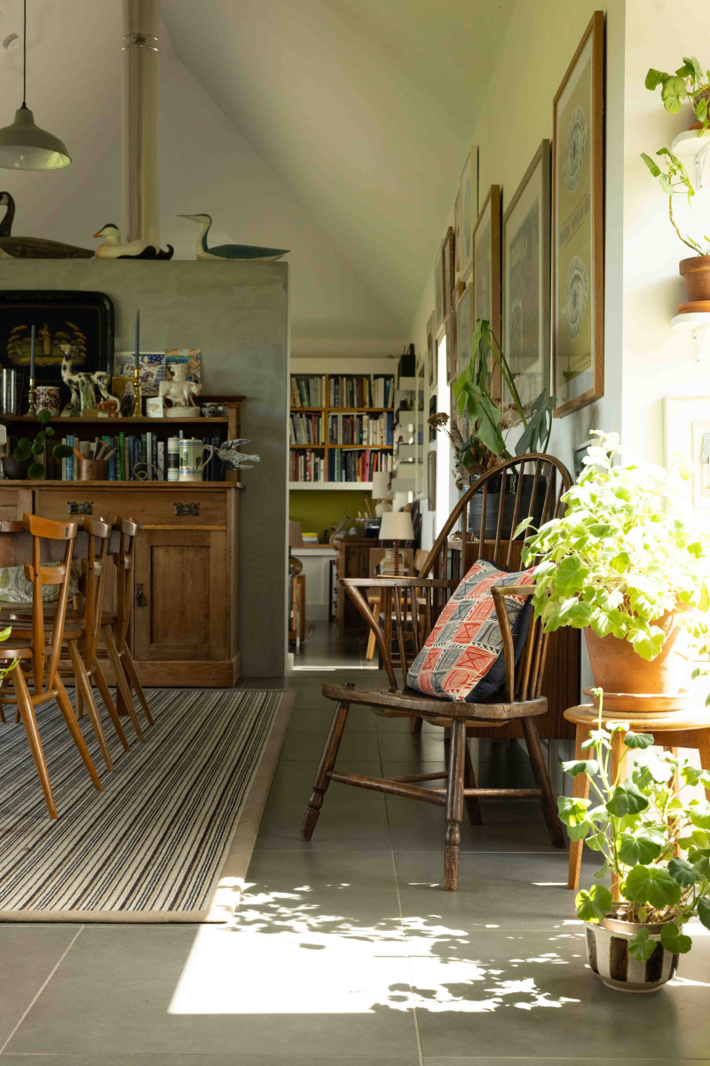 Dining area shows off some art