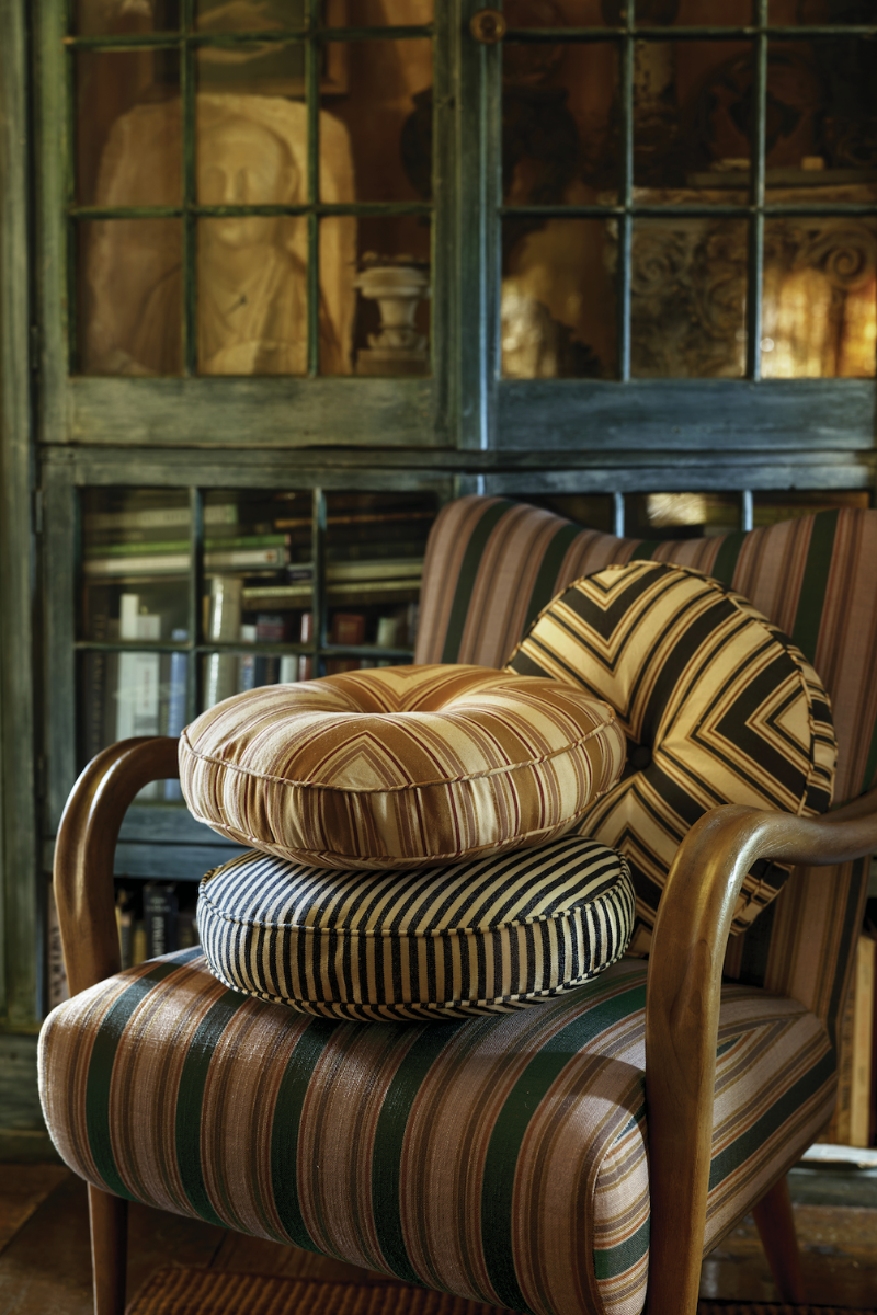West Elm decorate the home with round cushions in autumn colours