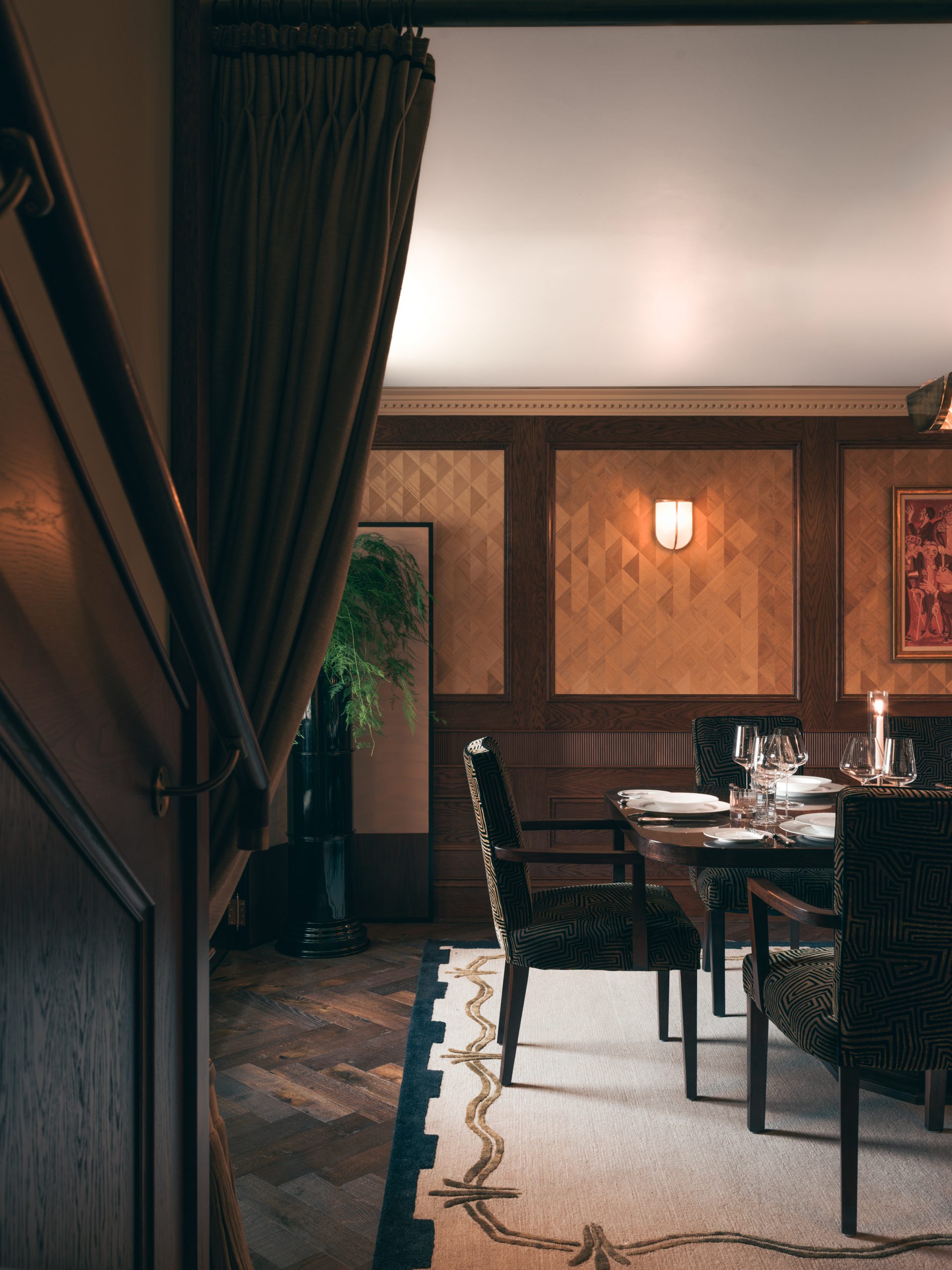 The ten seat dining room inside the Tower Suite at Gleneagles