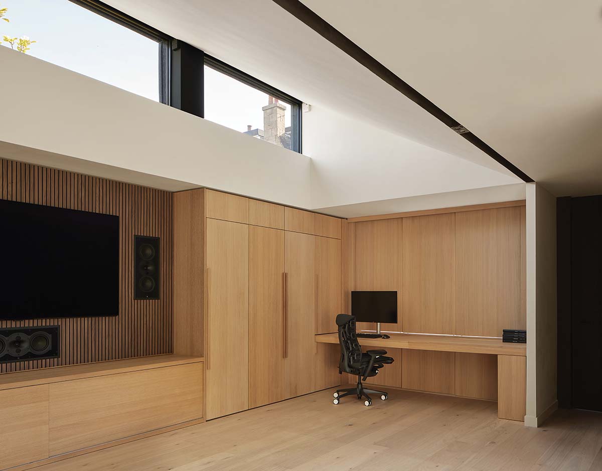 timber study room in a grand flat conversion in edinburgh, architecturally led
