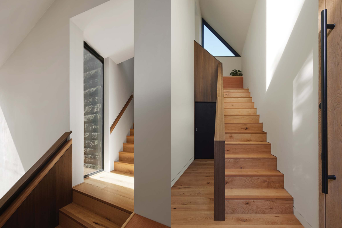angular hallway in a contemporary project by Jones Robbins Tobin